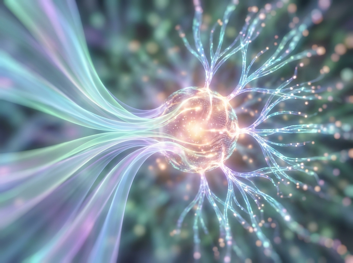 Diagram suggesting personalized medicine and data flow