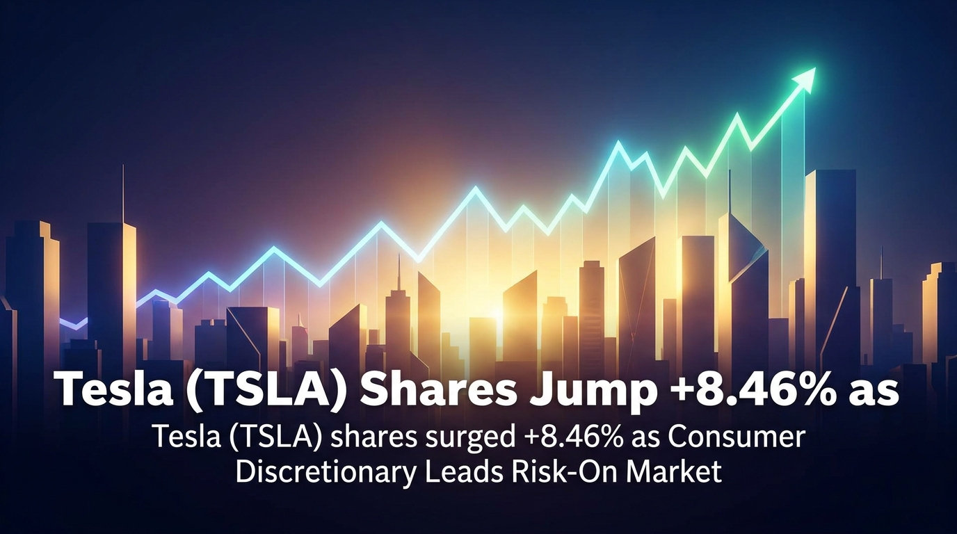Thumbnail: Tesla (TSLA) Shares Jump +8.46% as Consumer Discretionary Leads Risk-On Market