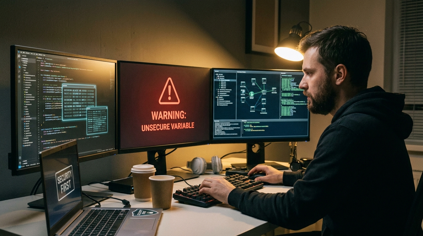Security engineer rotating secrets and tightening environment variable controls